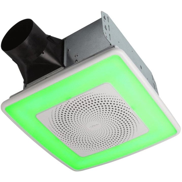 Broan-NuTone AERN110RGBL | ChromaComfort 110 CFM Ceiling Bathroom Exhaust Fan w/ Customizable Multi-Color LEDs and Smart Phone App