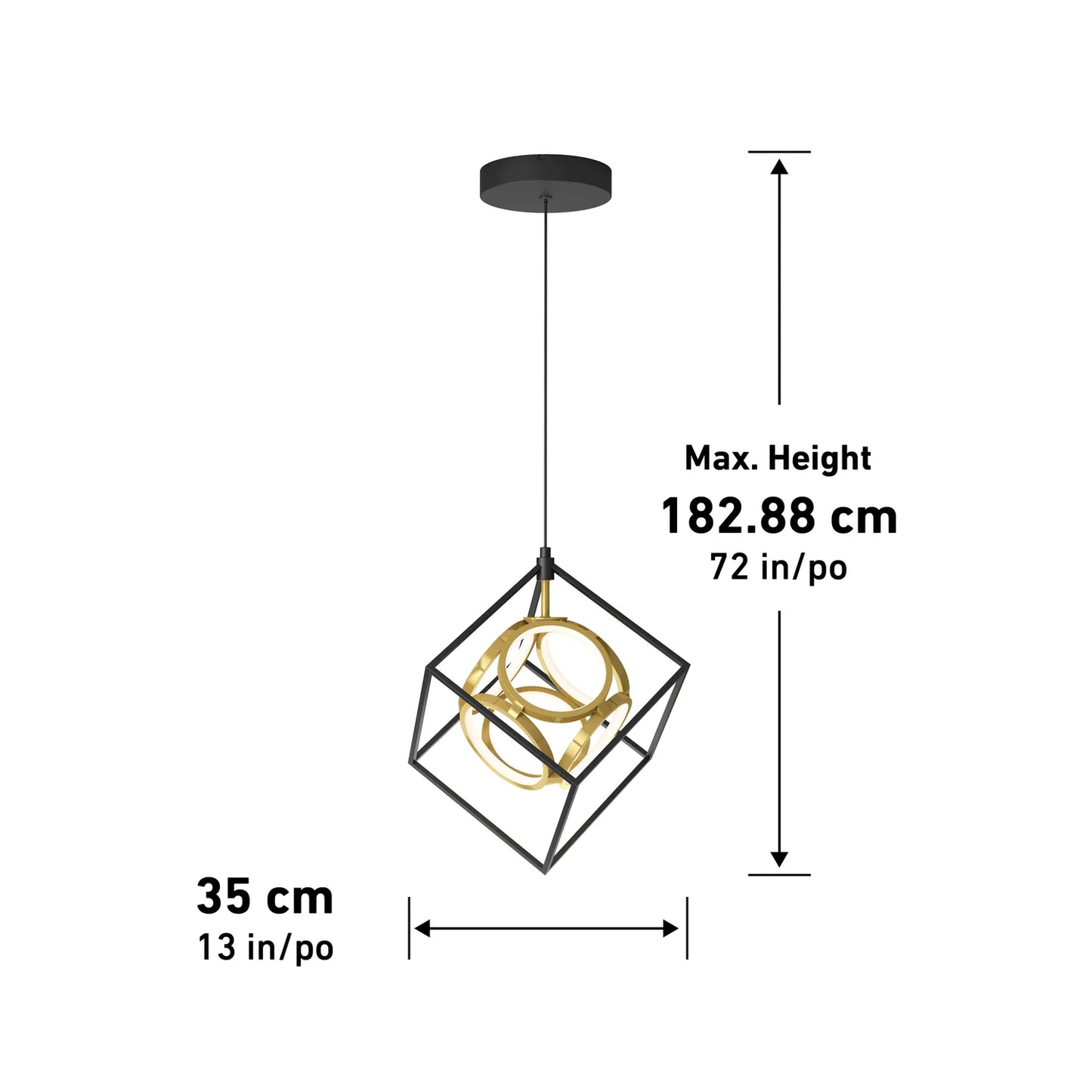 Artika PDT-ML | Mini Luxury LED Pendant Light in Black and Gold Finish