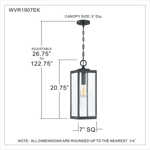 Quoizel WVR1907EK | Westover 1 Light 7 inch Earth Black Outdoor Hanging Lantern