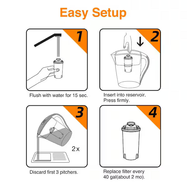 HDX HS530 | 10-Cup Large Water Filter Pitcher, BPA Free