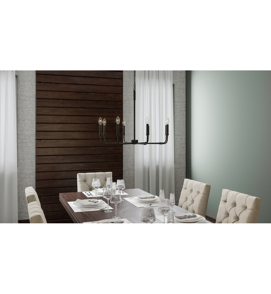 Quoizel ABR5028MBX | Abner 8 Light 28 inch Matte Black Chandelier Ceiling Light
