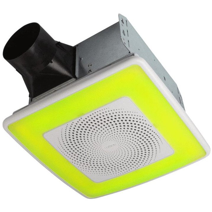 Broan-NuTone AERN110RGBL | ChromaComfort 110 CFM Ceiling Bathroom Exhaust Fan w/ Customizable Multi-Color LEDs and Smart Phone App