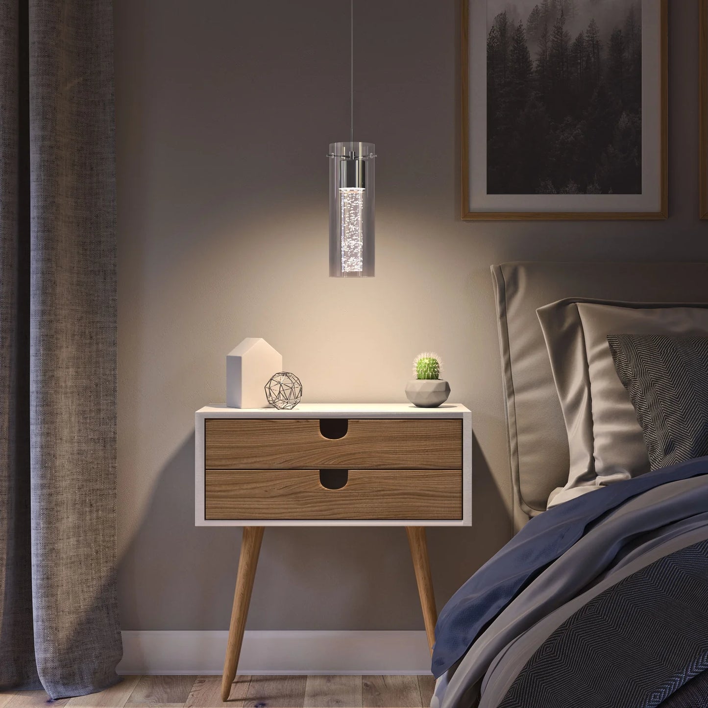 Artika OME1LB-BL | Essence LED Pendant Light in Chrome Finish