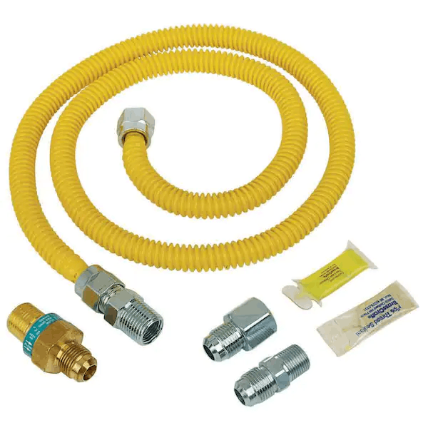 BrassCraft PSCTE1106 K5 | Safety+PLUS2 (1/2 in. O.D.) Gas Dryer and Range Installation Kit w/ Thermal Excess Flow Valve (60,500 BTU)