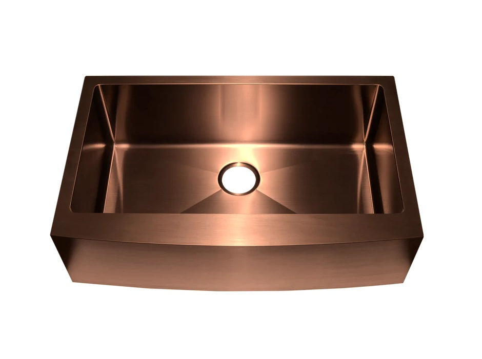 30" x 21" x 10" Copper Single Bowl Farmhouse Apron Sink | AF3021C