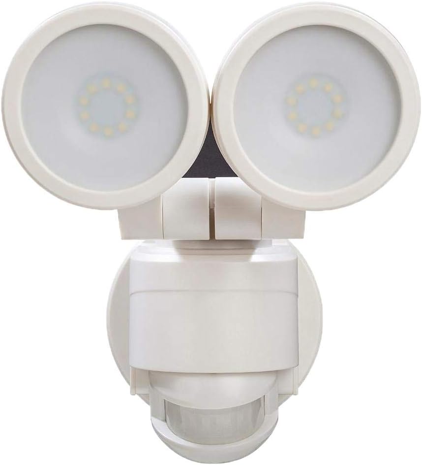 Defiant DFI-5852-WH-G | 180 Degree White Motion Activated Outdoor Integrated LED Twin Head Flood Light