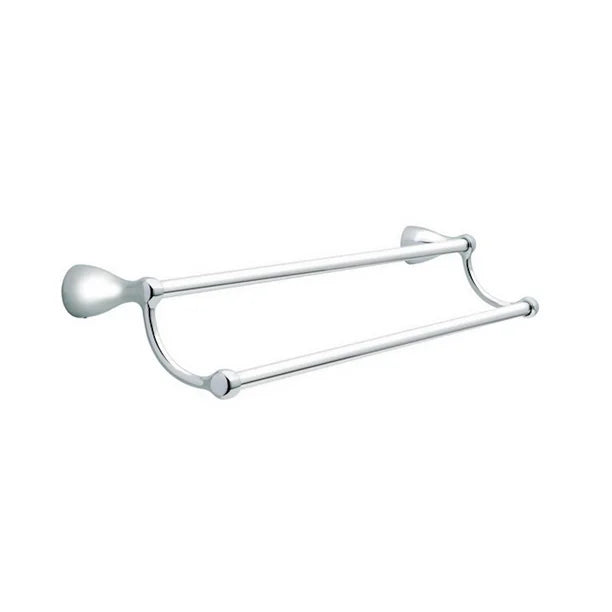 Delta FND25-PC | Foundations 24 in. Double Wall Mount Towel Bar Bath Hardware Accessory in Polished Chrome