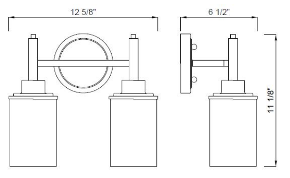 Miseno FLVL1022BN | 2 Light Vanity Fixture – Brushed Nickel