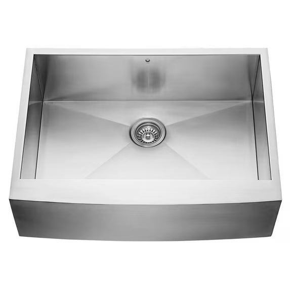 30 " x 22" - 1/4" x 10" Satin Kitchen Sink | AFS3022F