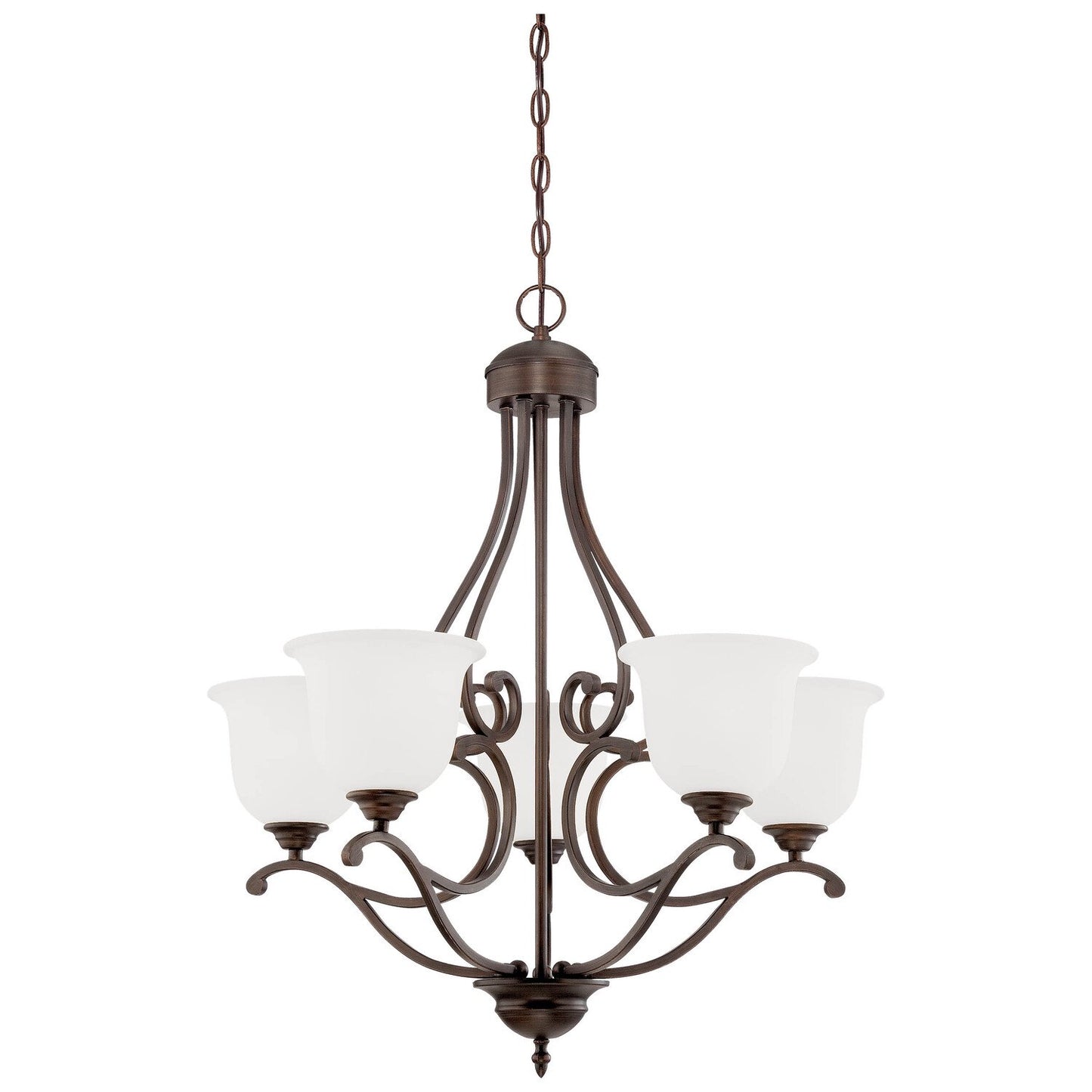 Millennium 1555-RBZ | Courtney Lakes 5 Light Chandelier Ceiling Fixture in Rubbed Bronze