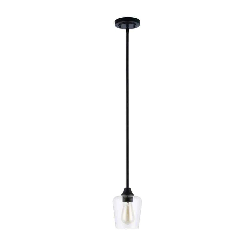 Hampton Bay 1005 936 230 | Pavlen 5.5 inch 1-Light Bronze Mini Pendant with Clear Glass Shade