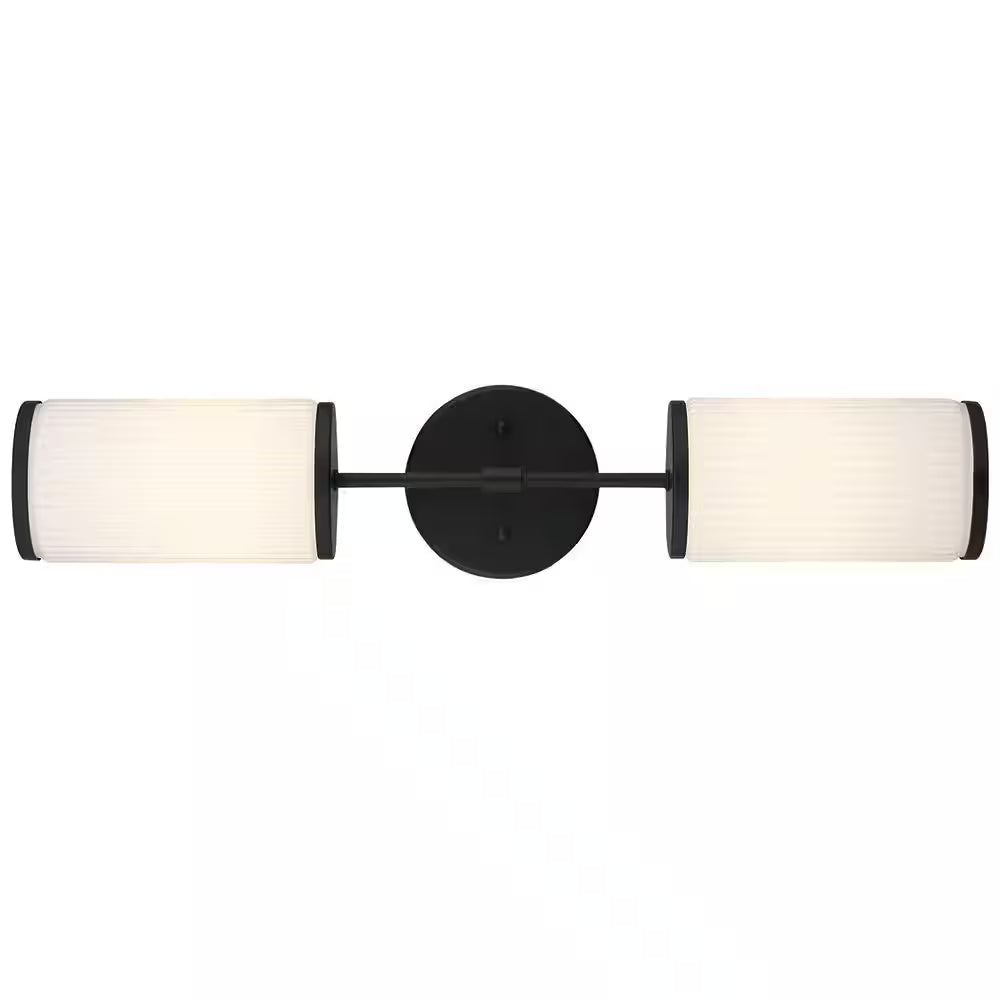 GlucksteinElements 38680-HBCB | Ashbury 24 in. 2-Light Black Vanity Light