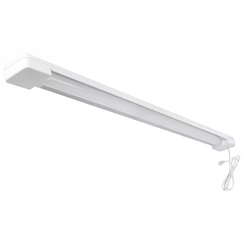 Commercial Electric 1003 235 453 | 3 ft. 30-Watt 4000K Bright White 1-Light 3000 Lumens White Integrated LED Hanging Shop Light Fixture with Power Cord