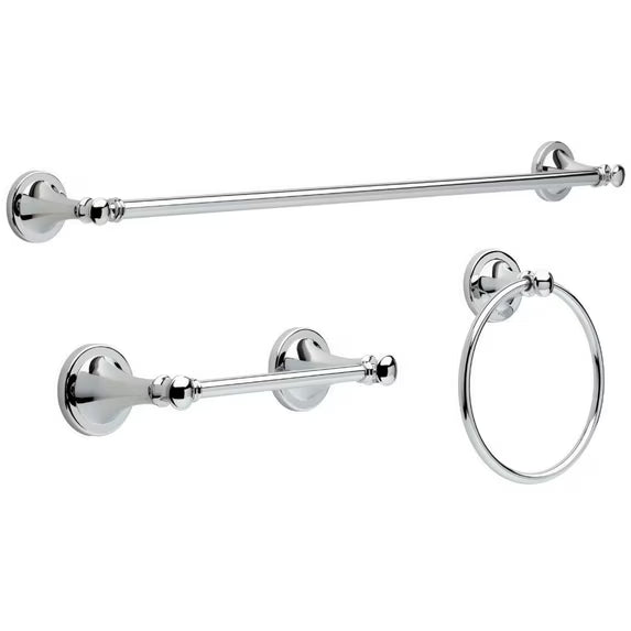 Delta SLV63-PC | Silverton 3 Piece Bath Hardware Set Chrome Finish
