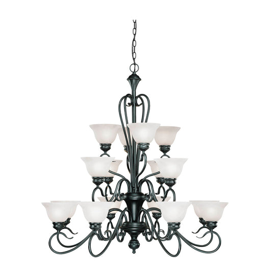 Millennium 616-BK | Devonshire - 16 Light Chandelier-41 Inches Tall and 39.5