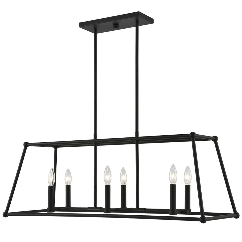 Elle Decor DS18969 | DSI Lighting 6-Light Black Geometric Island Pendant