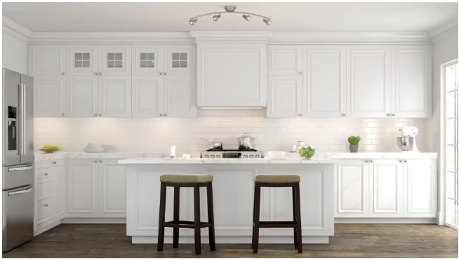 Hampton Bay 108 701 | Kelso 3 ft. 4-Light Satin Nickel LED Fixed Rail with 300/Lumen Heads 108701
