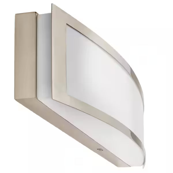 Hampton Bay 1006 424 029 | Woodbury 24.6 in. 1-Light Brushed Nickel Integrated LED Bathroom Vanity Light Bar with Frosted Acrylic Shade