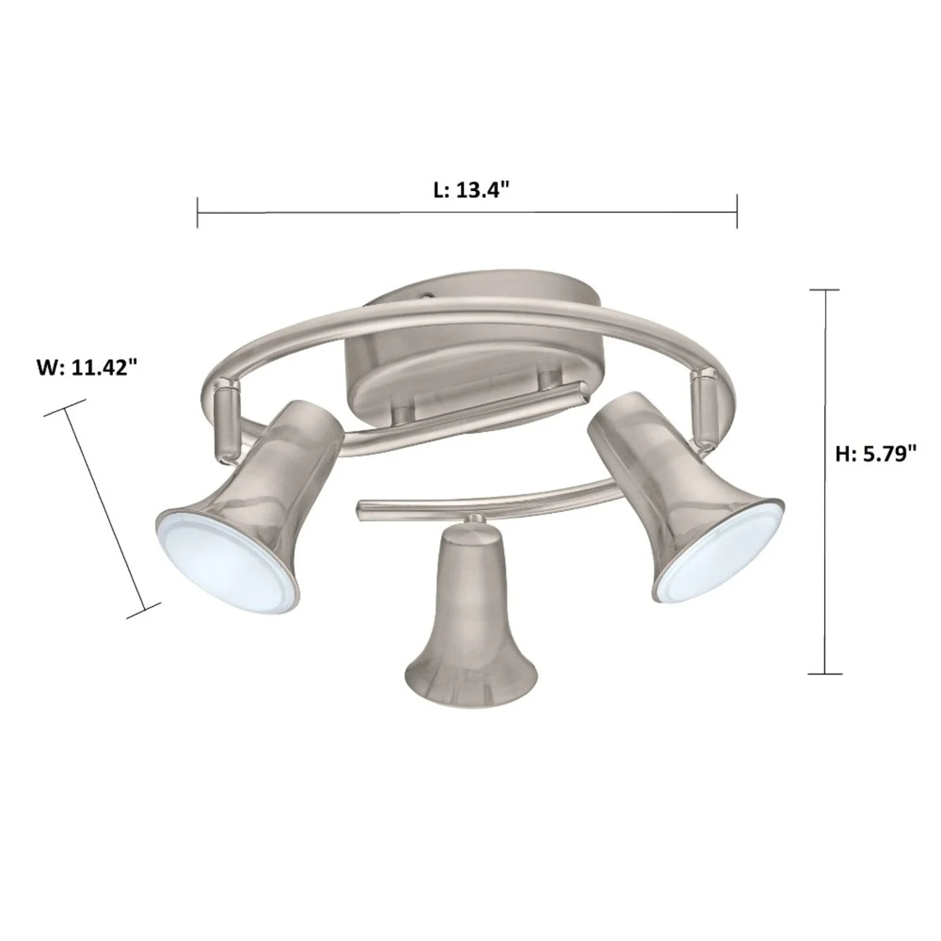 Eglo 201448A | Jumilla 14" Wide LED Fixed Rail Ceiling Fixture in Matte Nickel