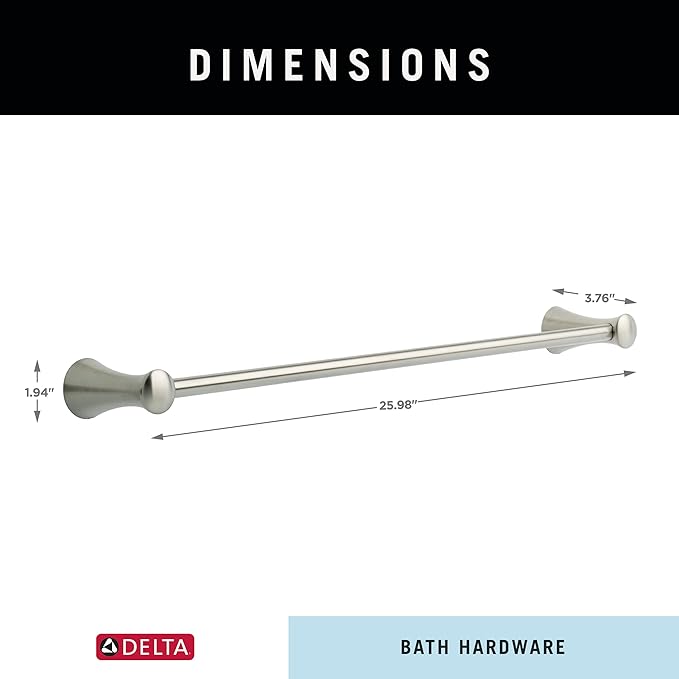 Delta 73824-SS | Lahara Wall Mounted 24 in. Towel Bar in Brilliance Stainless Steel