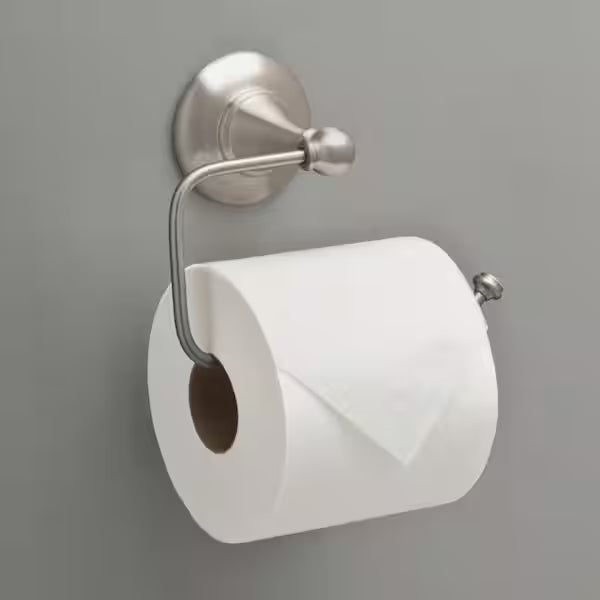 Delta GRE51-BN | Greenwich II Wall Mount Euro Single Post Toilet Paper Holder Bath Hardware Accessory in Brushed Nickel