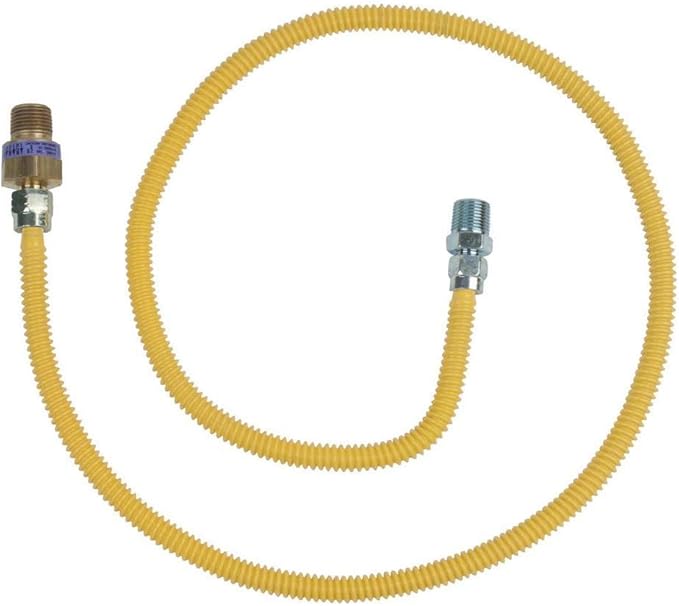 BrassCraft CSSL114TE-48 X | Gass Connector 3/8" OD) 1/2" MIP x 1/2" MIP x 48"