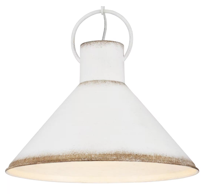 DSI Lighting 1004 106 535 | Summerfield 1-Light Antique White Pendant With Metal Shade