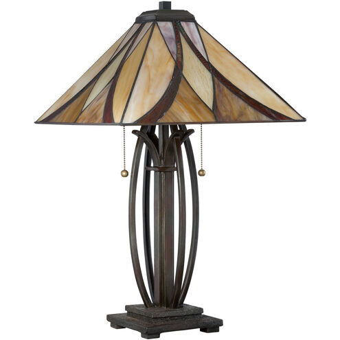 Quoizel TF1180TVA | Asheville 25 inch 75 watt Valiant Bronze Table Lamp Portable Light, Naturals