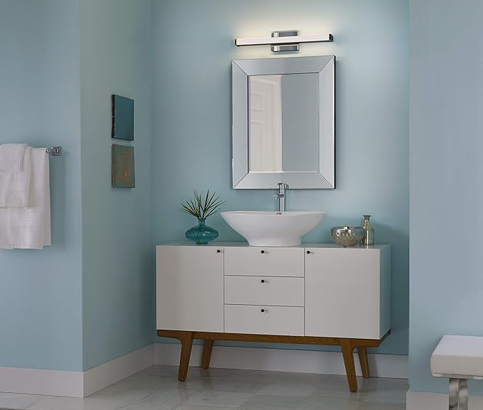 Quoizel PCP8524C | Promenade Acrylic LED Bath Bar Vanity Wall Lighting, 1-Light, Brushed Chrome Finish