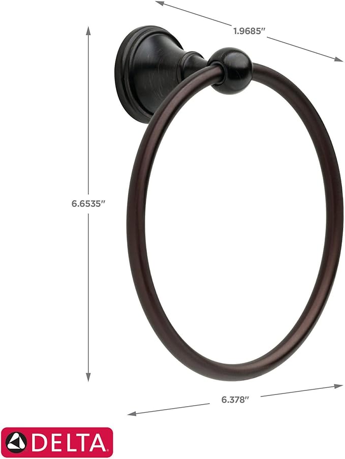 Delta 138034 | Crestfield Wall Mount Round Closed Towel Ring Bath Hardware Accessory in Venetian Bronze