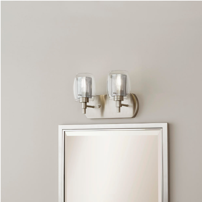 Hampton Bay 1001 300 048 | Lettie 2-Light Brushed Nickel Vanity Light