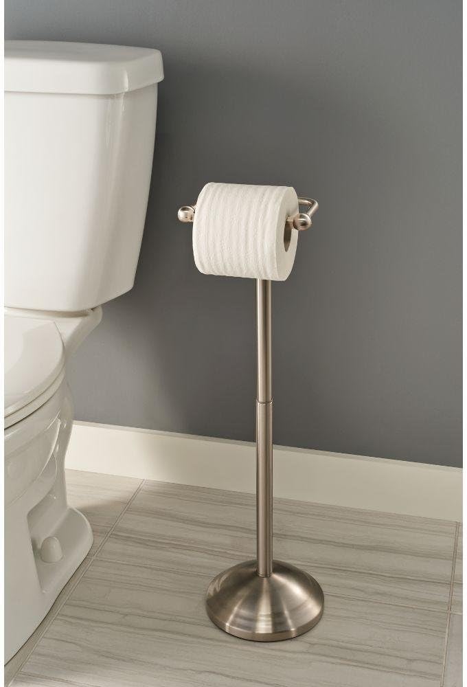 Delta 138293-BN1 | Greenwich Telescoping Free Standing Pivoting Toilet Paper Holder Bath Hardware Accessory in Brushed Nickel