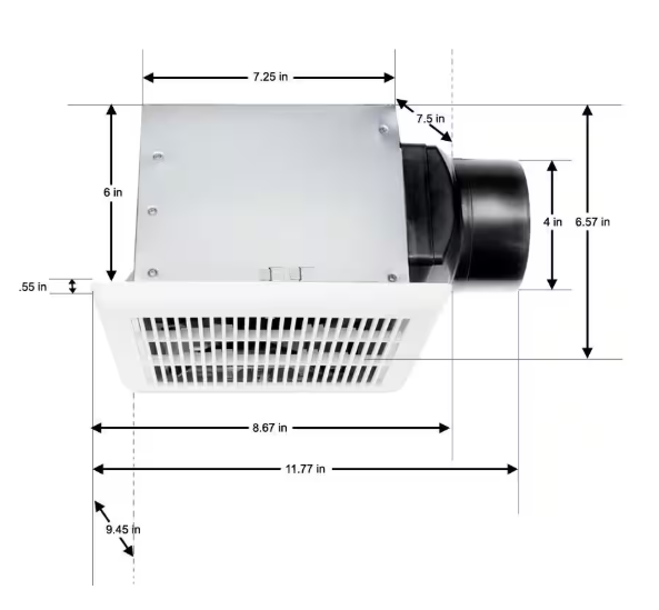 Hampton Bay 1004 156 168 | 80 CFM Ceiling Mount Roomside Installation Bathroom Exhaust Fan, ENERGY STAR