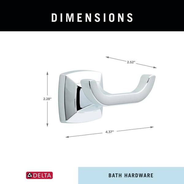 Delta PWD35-PC | Portwood Bath Towel Robe Hook Polished Chrome Finish