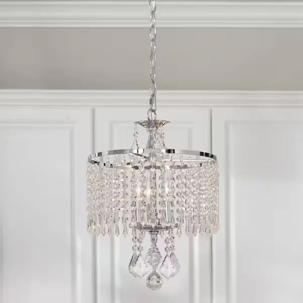 Home Decorators Collection 1001 789 669 | Calisitti 3-Light Polished Chrome Chandelier with K9 Crystal Dangles