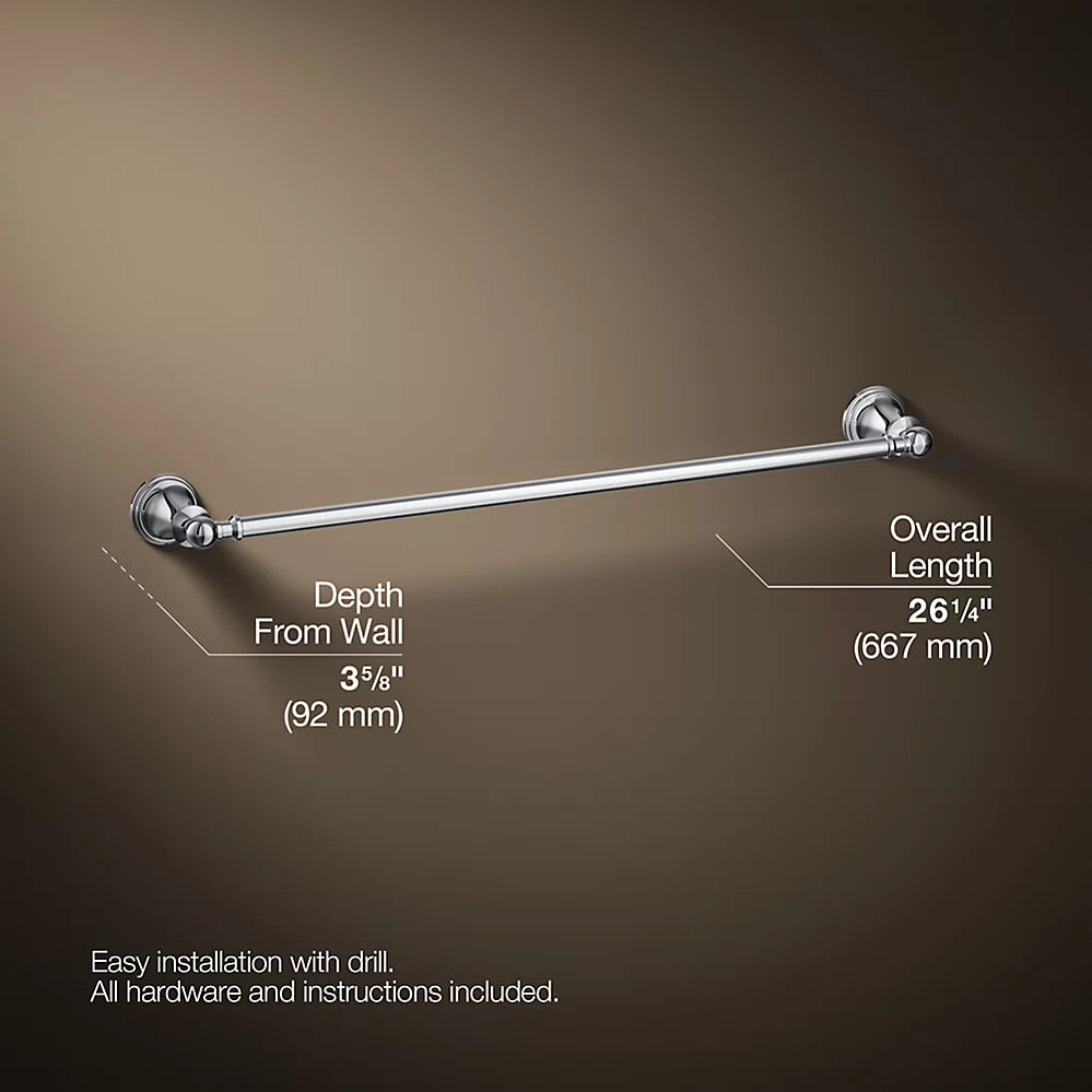 Kohler 1005-270-945 | Capilano 24 in. Towel Bar in Vibrant Brushed Nickel