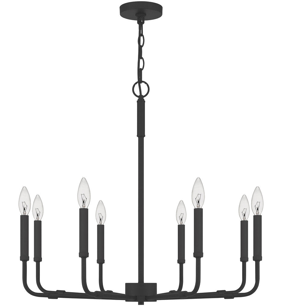 Quoizel ABR5028MBX | Abner 8 Light 28 inch Matte Black Chandelier Ceiling Light
