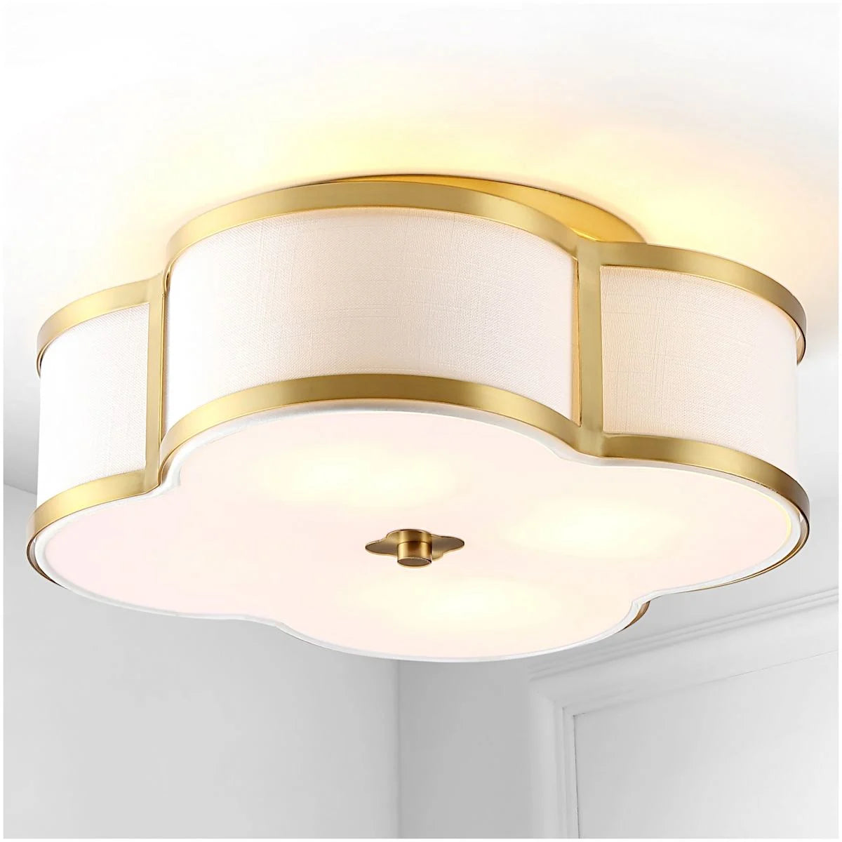 JONATHAN Y Lighting Quatrefoil 4 Light 18" Wide LED Semi-Flush Ceiling Fixture