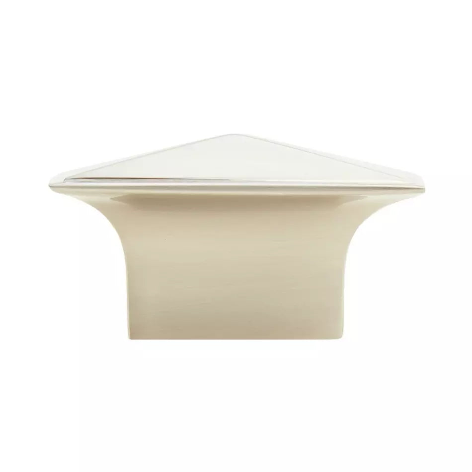 Signature Hardware Levitt Solid Brass Rectangular Cabinet Knob in Brushed Nickel