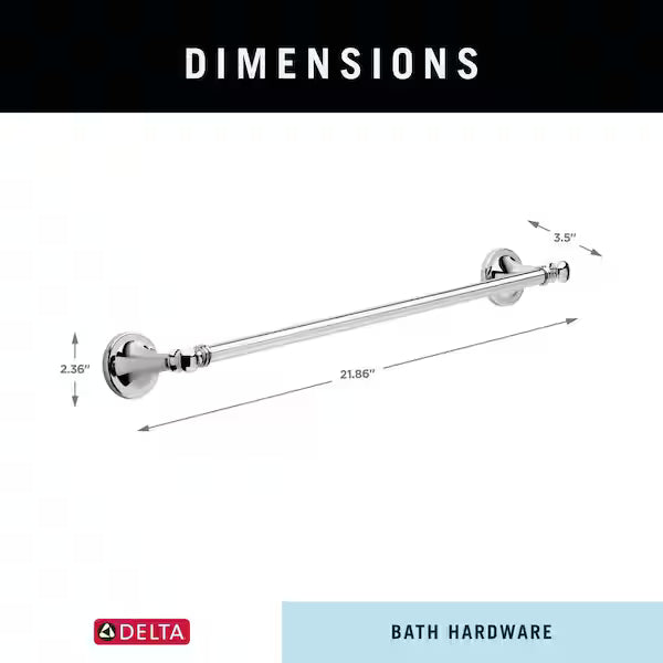 Delta 132887 | Silverton Polished Chrome Towel Bar 18 in. L Die Cast Zinc