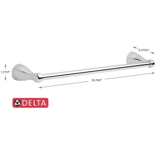 Delta FND63-PC | Foundations Bath Hardware Set in Chrome with Towel Ring Toilet Paper Holder and 18 in. Towel Bar