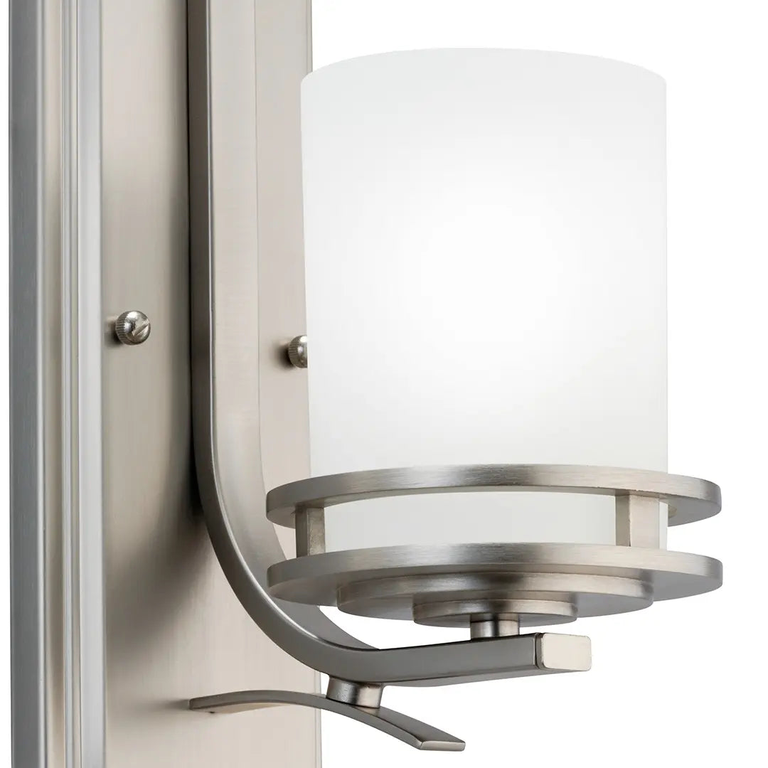 Kichler Hendrik 5076NI | Hendrik 1 Light 5 inch Brushed Nickel Wall Bracket Wall Light in Satin Etched Cased Opal