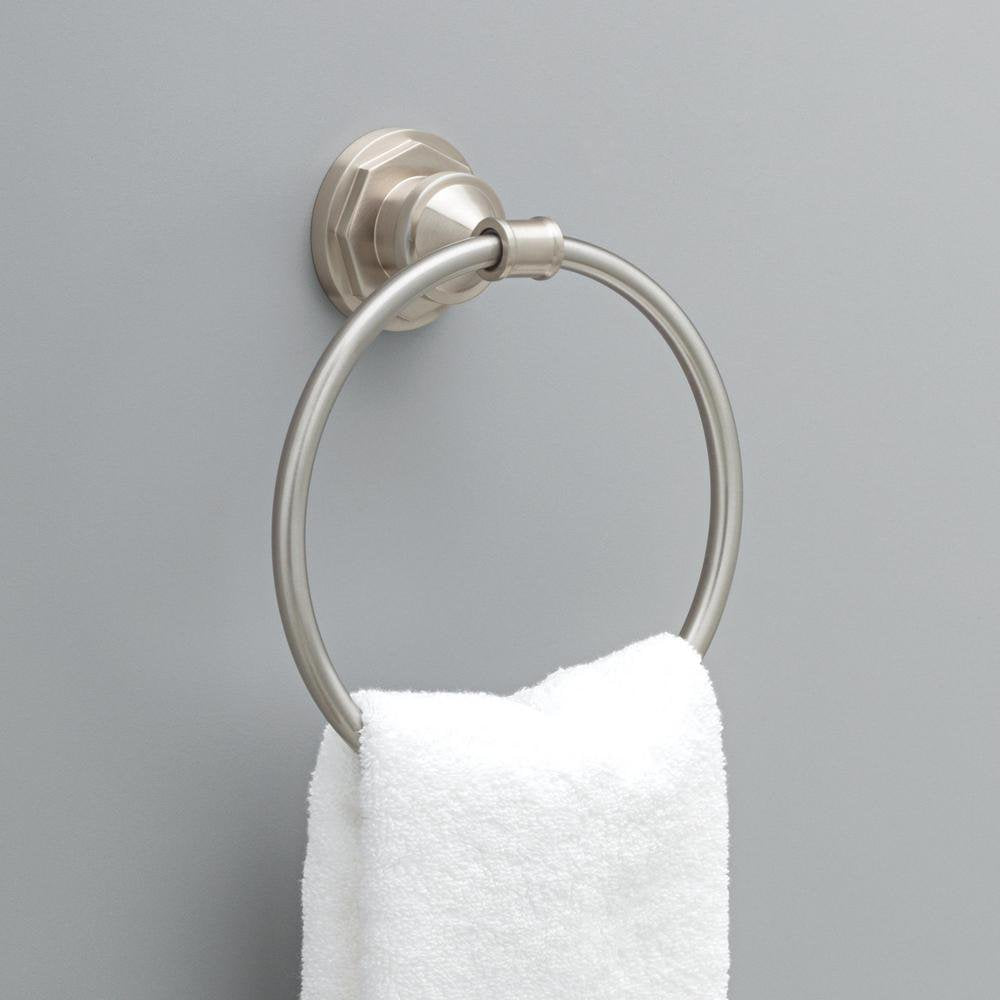 Delta LHT46-BN | Lochurst Wall Mount Round Closed Towel Ring Bath Hardware Accessory in Brushed Nickel