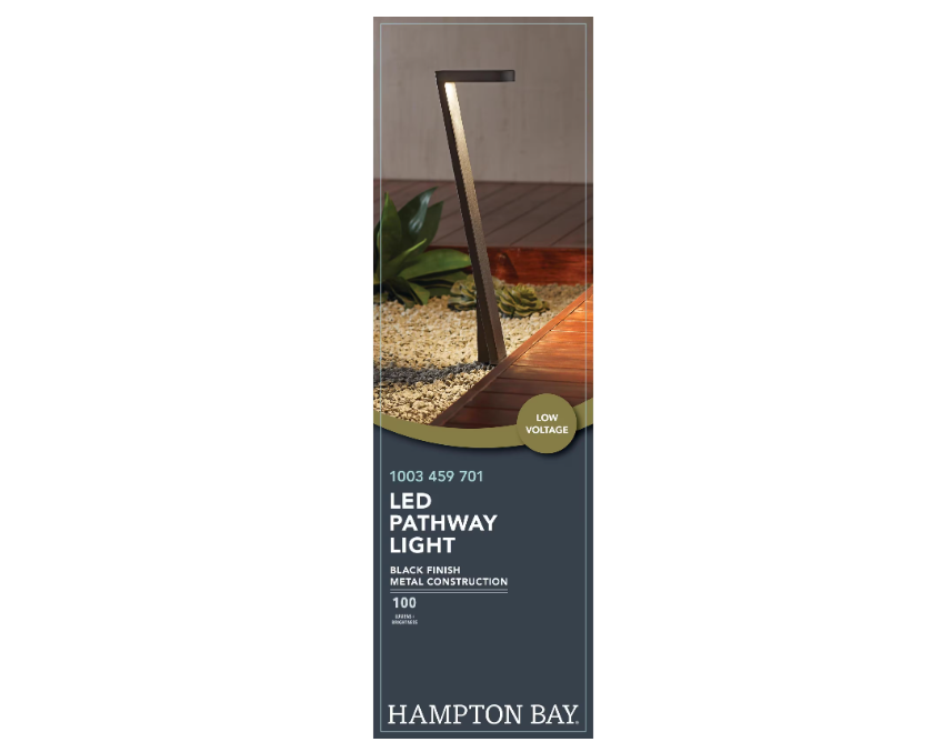 Hampton Bay 1003 459 701 | 100 Lumen Low Voltage Millennium Black Integrated LED Outdoor Landscape Path Light