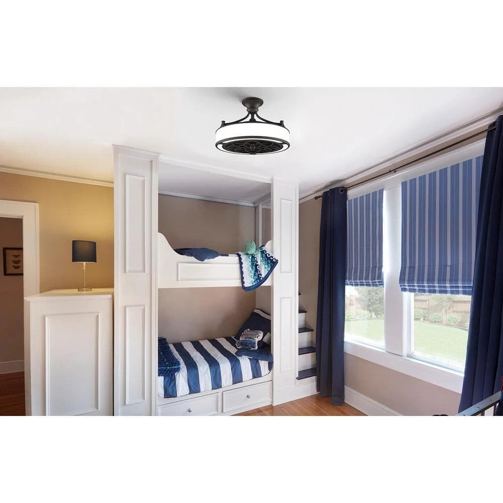 Home Decorators Collection 1005 818 915 | Windara 22 in. LED Indoor/Covered Outdoor Black Ceiling Fan