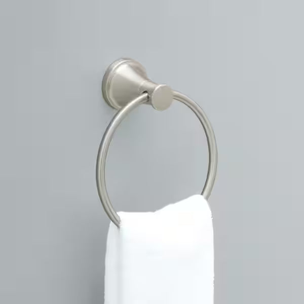 Delta CSA46-BN | Casara Wall Mount Round Closed Towel Ring Bath Hardware Accessory in Brushed Nickel