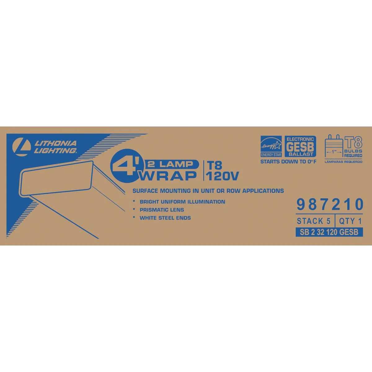 Lithonia Lighting 987210 | 4ft. White Fluorescent Wrap Around Light