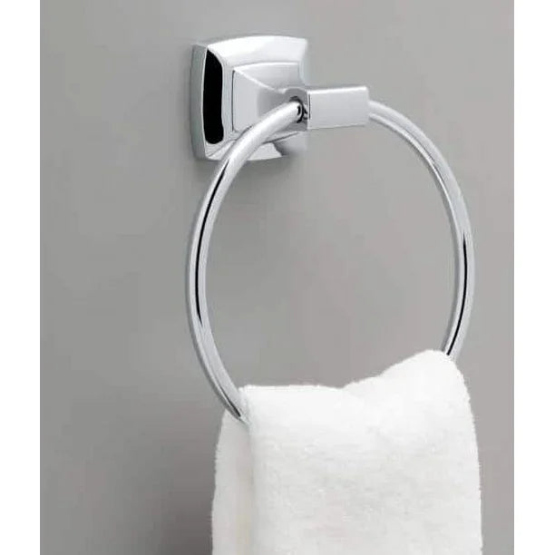 Delta PWD46-PC | Portwood Wall Mount Round Closed Towel Ring Bath Hardware Accessory in Polished Chrome