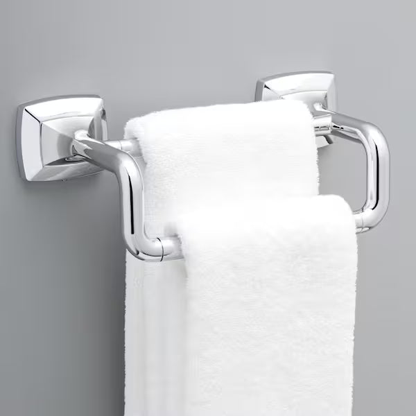 Delta PWD47-PC | Portwood 6 in. Wall Mount Double Hand Towel Bar Bath Hardware Accessory in Polished Chrome