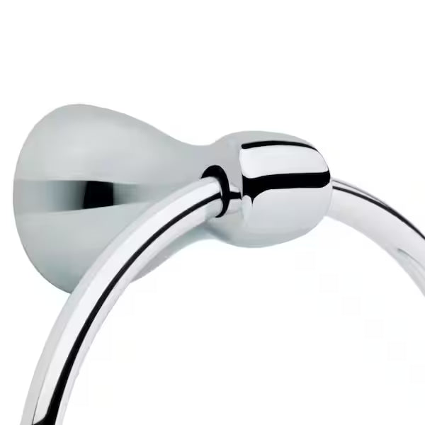 Delta FND46-PC | Foundations Wall Mount Round Closed Towel Ring Bath Hardware Accessory in Polished Chrome